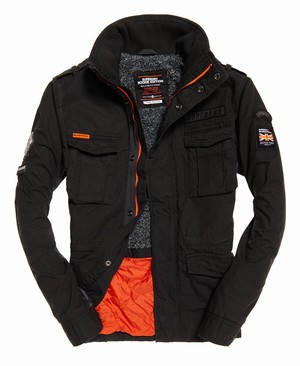 Superdry Black Label Rookie Classic Férfi Kabát Fekete | THRMU0372